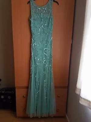£70 • Buy Sparkly Mint Long Evening/prom Elegant Dress Size 10 