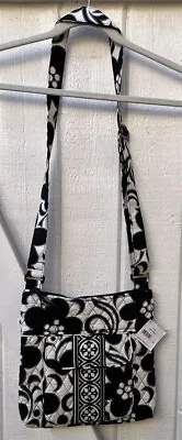 New $78 Vera Bradley  11x11 All In One Crossbody Night And Day Black Floral N1 • $49.99