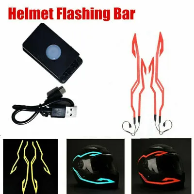 4-in-1 USB LED Light Motorcycle Helmet Night Riding Signal Flashing Strip Bar US • $21.37