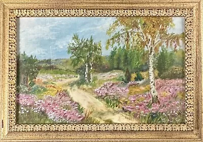 G. ROBBINS Vintage Impressionist Landscape Oil Painting & Carved Gilt Wood Frame • $250