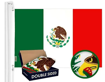 Mexico (Mexican) Flag 210D Embroidered Polyester 4x6 Ft - Double Sided • $49.99