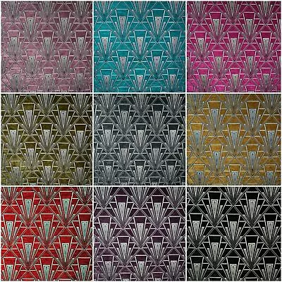 £2.99 • Buy Gatsby Art Deco Velvet Chenille Fibre Naturelle Curtain Upholstery Blind Fabric