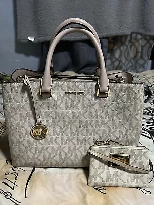 Michael Kors Crossbody Purse Beige Bag With Wristlet Bundle.  Great Condition! • $75