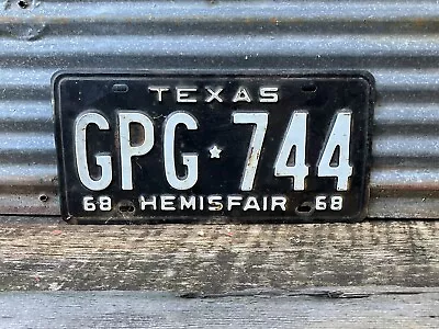Authentic 1968 Texas License Plate Vintage License Plate Auto Tag • $32