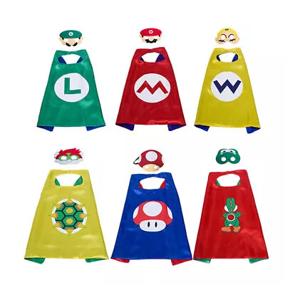 Super Mario Bros Cosplay Kids Cloak & Blindfold Costume Party Props Halloween • $15.29