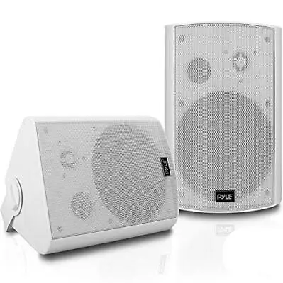 Outdoor Wall-Mount Patio Stereo Speaker - Waterproof Bluetooth 6.5 In White  • $191.85