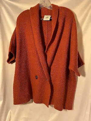 CAbi Love Carol Collection  ORANGE CARDIGAN SWEATER~Size M~Rosewood Chunky Knit • $8