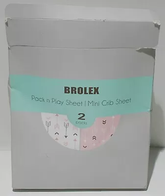 Brolex Pack And Play Mini Crib Sheets Stretchy Microfiber Fitted 2pk *Open Box* • $18.59