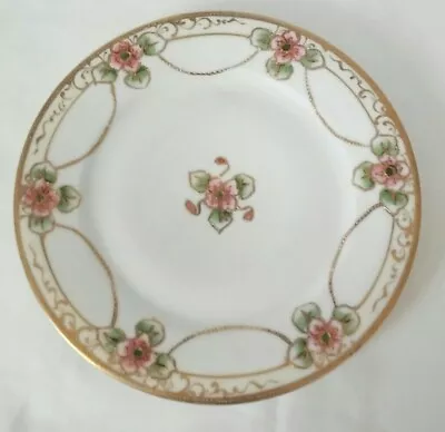 ANTIQUE NIPPON ORNATE HAND PAINTED PLATE W/24k GOLD ON RIM AND THROUGH-OUT 7.5  • $24.99