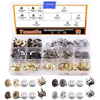 60 Sets 14mm 4 Color Magnetic Button Clasps Snaps Fastener Clasps Button Knittin • $16.21