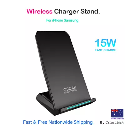 $24.85 • Buy 15W Fast Wireless Charging Charger Stand Apple IPhone 14 13 12 11 Samsung Galaxy