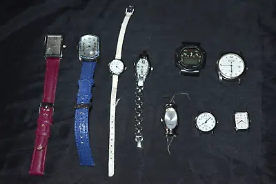 Vintage Untested Quartz Watches For Repair Or Parts Timex Hilton Carriage Lot 9 • $19.99