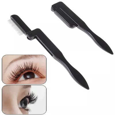 Foldable Eyelash Comb Metal Eyebrow Brush Tool Mascara Separator Lash -ca • $1.28