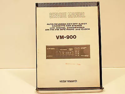 Vector Research VM-900 Cassette Car Stereo Service Manual OEM Original  • $10