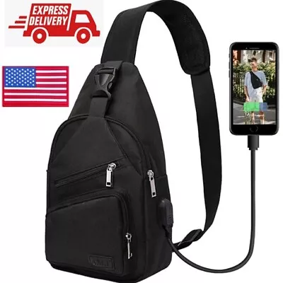 Mens Sling Bag Cross Body  HandBag Chest Fanny Packs Trip Travel Sports Hiking • $18.99