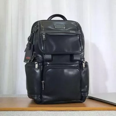 TUMI ALPHA3 Brief-Pack Backpack ALL Leather Black 09603174DL3 F/S Japan NEW • $279