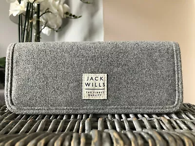 JACK WILLS Grey Make Up Brush Case Pouch With 3x Brushes  NEW  • £9