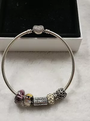 $99.95 • Buy Pandora Charm Bracelet With Genuine Charms