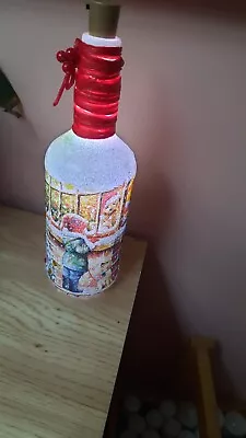 Christmas Multi Coloured LED Light Lamp  Bottle  Vase Decoupage Ornament • £6.99