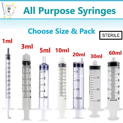 1ml / 1cc Syringe (No Needle) 3cc 5cc 10cc 20 Cc 60cc Choose Size & Pack • $12.25