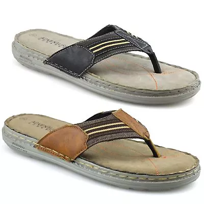 Mens Slip On Toe Post Sandals Summer Beach Walking Flip Flop Mules Shoes Size • £11.98