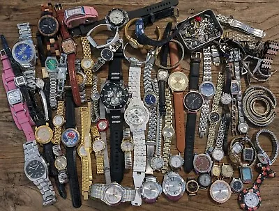 Huge Lot Of Vintage Men’s/ Women's Wrist Watches ESTATE FIND Damaged Parts 6lb+ • $15.50