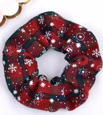 Christmas 4.3 Inch Tartan  Hair Band Scrunchie Ponytail Brand New • £1.95