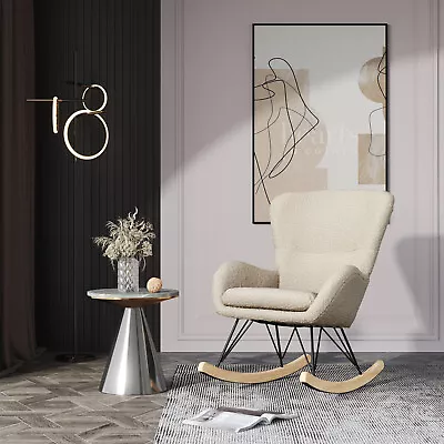 £139.95 • Buy Lounge Room Rocker Nursery Baby Rocking Chair High Wingback Sofa Armchair Single