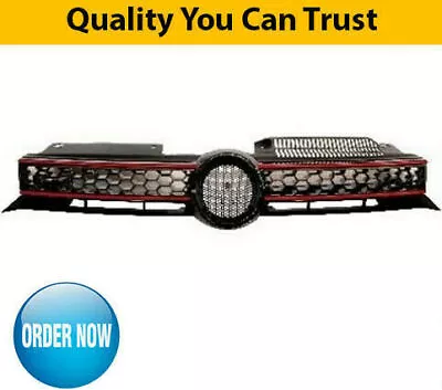 VW Golf Mk6 Front Main Centre Grille Gti Only Black With Red Slats 2009-2013 New • $54.60