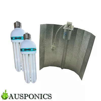 130W 2700K + 6400K CFL GROW LIGHTS + Aluminium Reflector Lighting Kit • $94.99