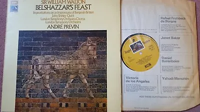 EMI SAN-324 WALTON Belshazzar's Feast Previn  TAS LIST NM • £25