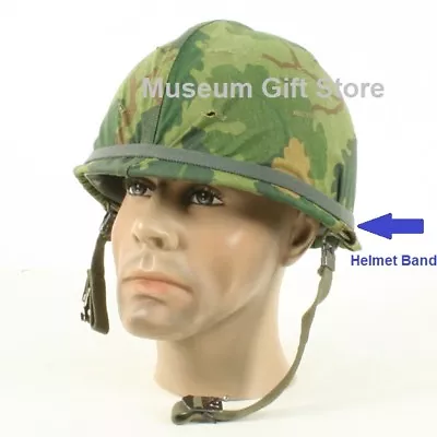 BAND HELMET M1 CAT EYE F CAMOUFLAGE VIETNAM WAR ARMY USMC MARINE CORPS MILITARY  • $4.95