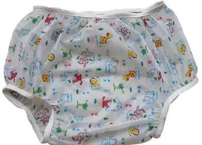 Incontinent Jungle Friends PEVA Plastic Pants In Adult Sizes - Extremely Crinkly • $13.45