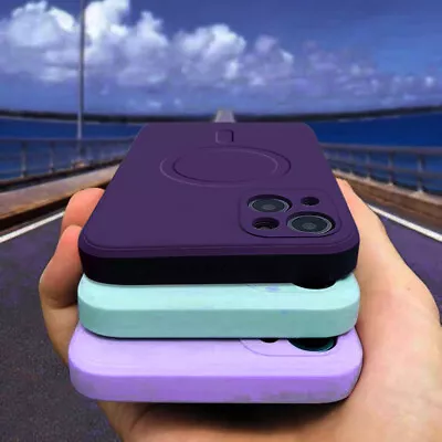 $8.35 • Buy For IPhone 14 13 Pro Max 12 11 XR XS Liquid Silicone Magnetic Case-MagSafe Cover