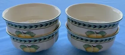 Set Of 4 Villeroy & Boch French Garden Fleurence 4 5/8  Cereal Bowls Mint • $74.95