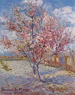 Handmade Oil Painting Repro Vincent Van Gogh Pink Peach Trees • $49