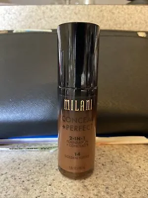 MILANI CONCEAL + PERFECT 2 IN 1 FOUNDATION + CONCEALER 14 Golden Toffee 1 OZ • $9.99