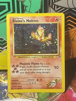 Blaine's Moltres Gym Heroes 1/132 Holo Unlimited Holo Rare Pokemon Card SWIRL! • $24.99