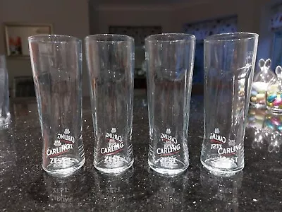 £9.99 • Buy Carling Lager Zest Half Pint Glass X4 Job Lot Beer Half Glasses Tall Home Bar