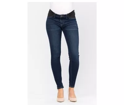 Judy Blue Jeans Maternity Skinny Mid Rise Dark Wash Stretch Denim 7/28 FREE SHIP • $32