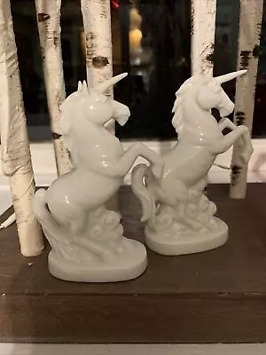 Vintage OMC Japan  2 Unicorn White Ceramic/Porcelain Figurine • $21