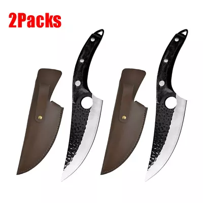 2Pack Meat Cleaver Forged Boning Knife Japan Kitchen Chopping Knives US • $32.99