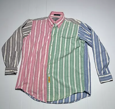 $19.95 • Buy VTG BD Baggies Long Sleeve Button Down Shirt Size M Mens Colorblock Stripe (D13)