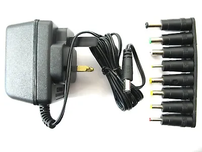 £18.49 • Buy 1 Amp 9 Volt Ac/ac Mains Power Adaptor Supply Charger Transformer (multi Jack)