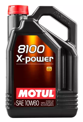 MOTUL 8100 X-POWER 10W-60 5 LITER BOTTLE  100% Synthetic 106144 ORIGINAL • $48.99