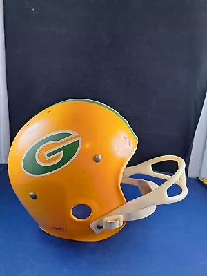 Vtg Rawlings E575 Size Small Football Helmet Packers G Logo 2 Bar Facemask *60 • $75