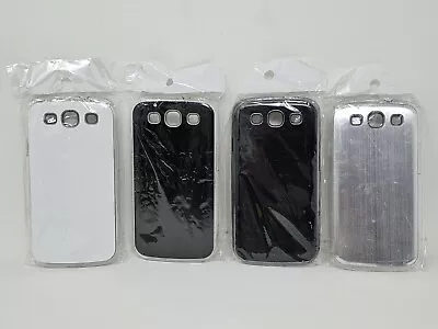 4-pc Samsung Galaxy S3 Case Brushed Aluminum Metal Protective Black White Silver • $7.99