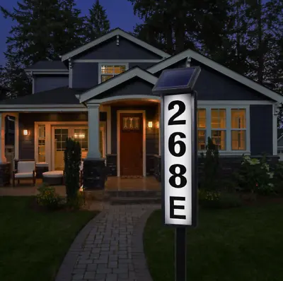 Solar Lighted House Address Numbers Plaque Outside Waterproof Stake Yard Sign • $19.99