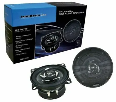 4-inch Car Audio Stereo Speakers 150w Coaxial Sub Zero Ice • £14.95