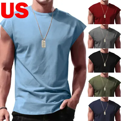 US Mens Muscle Tank Tops Shirt Sleeveless Athletic Bodybuilding Workout T-Shirts • $13.94
